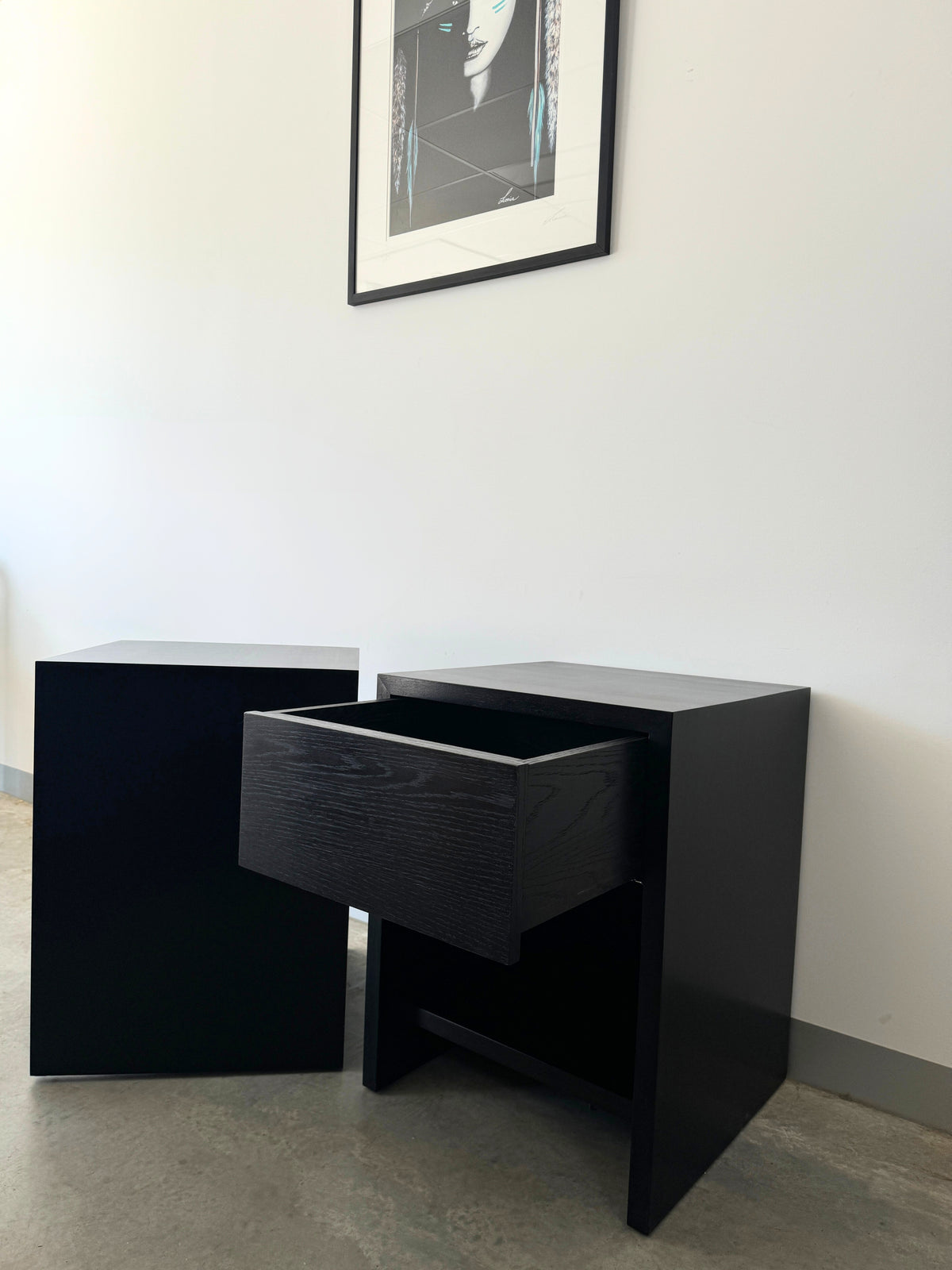 Available Now - Sienna Black Solid Timber Bedside Tables