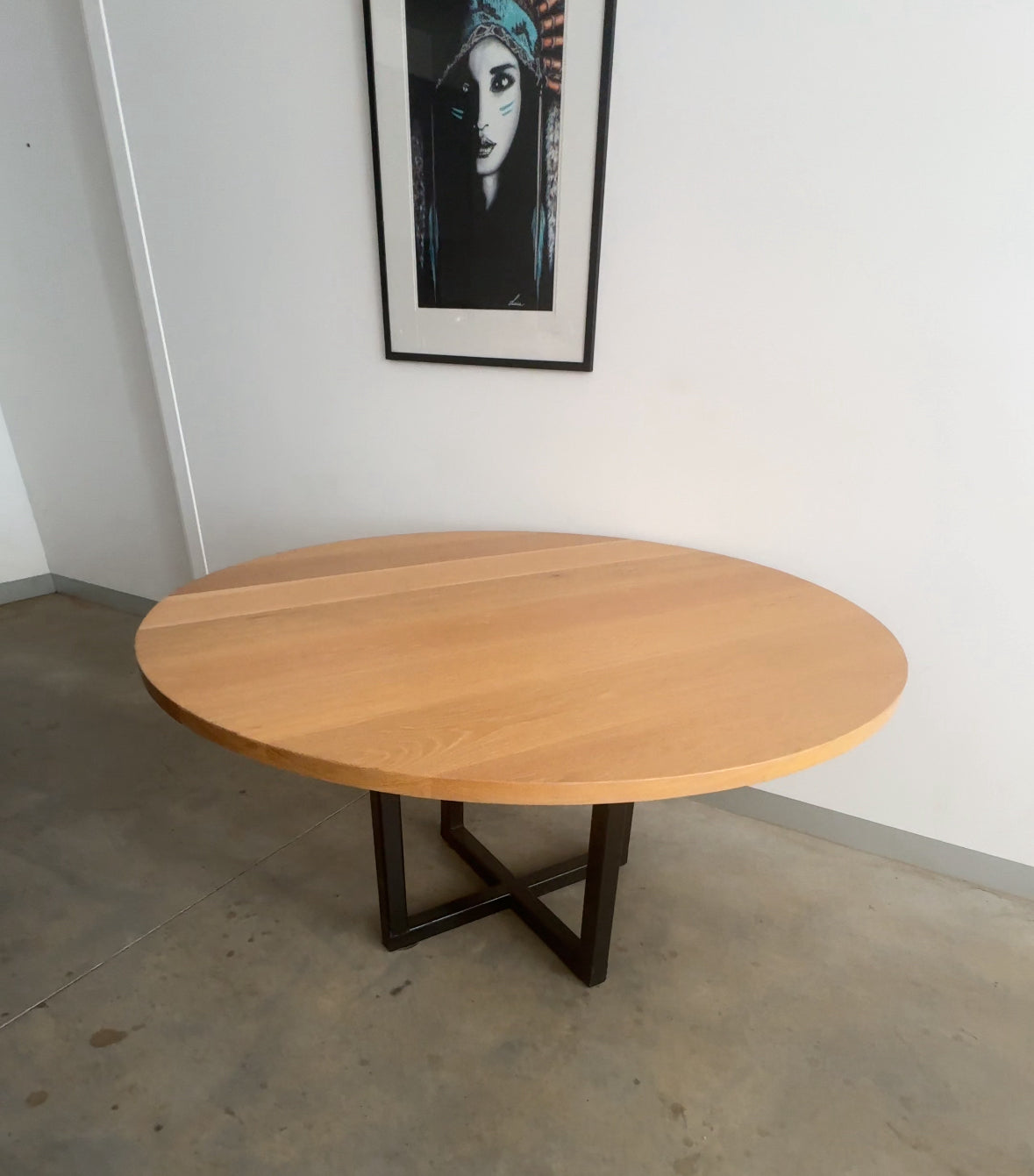 Available Now - Bespoke Round Timber Dining Table American White Oak