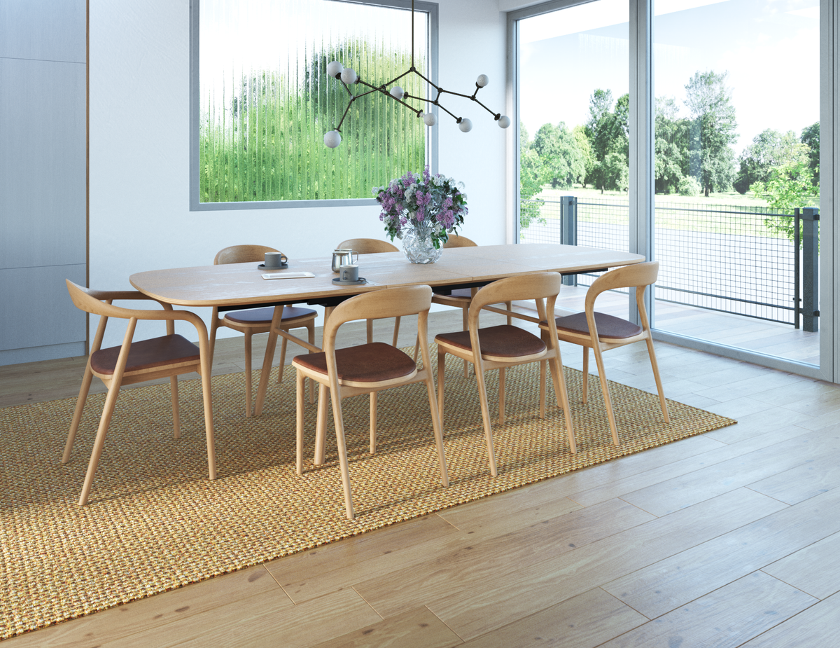 Ava Dining Chair Natural Ash with Tan Padded Seat
