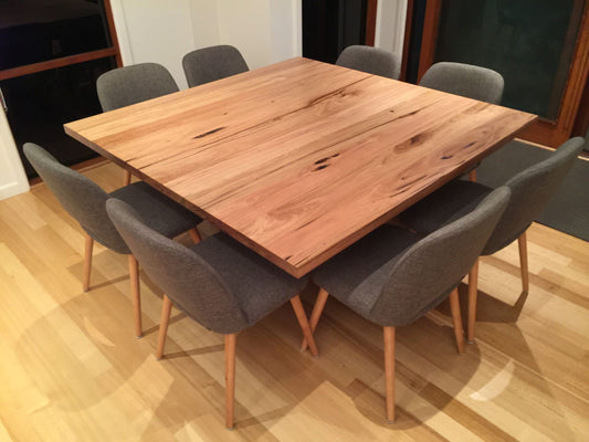 Recycled timber square dining table