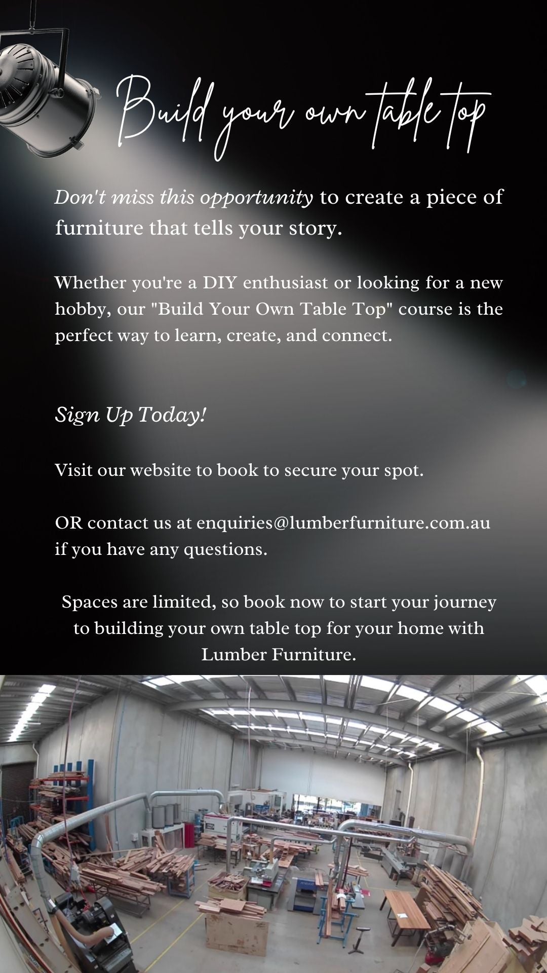 Build Your Own Table Top 12 Hour Course over 4 Days
