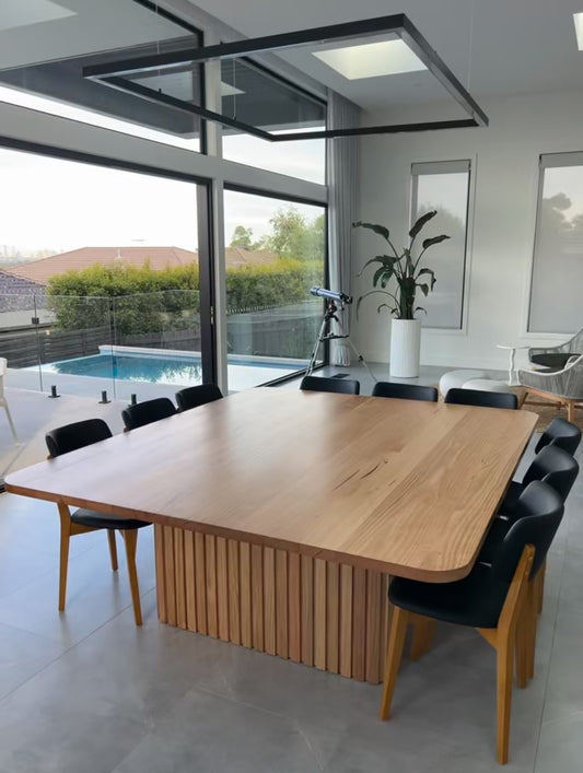 Kyoto Flute Square Dining Table Lumber Furniture