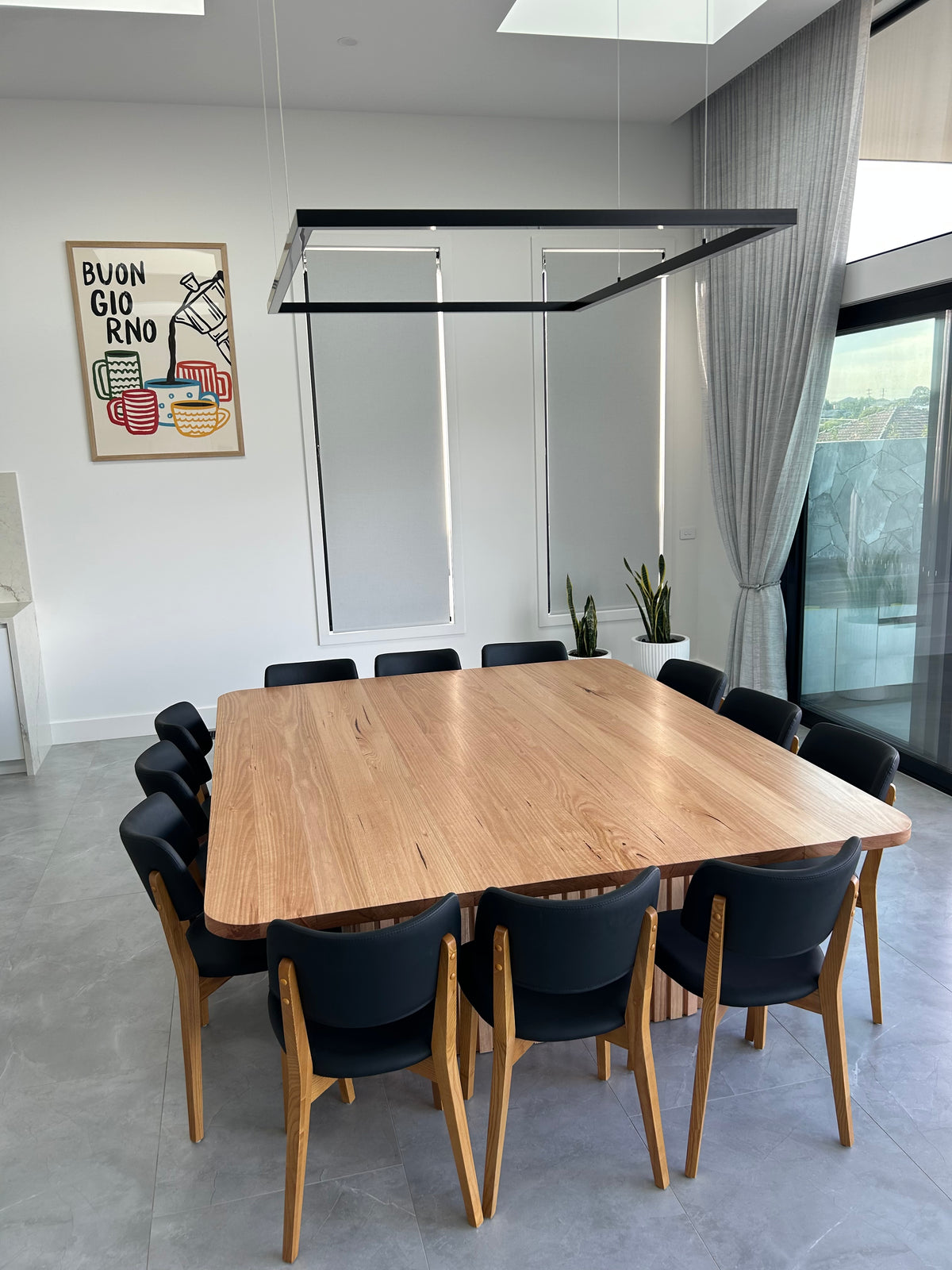 Kyoto Flute Square Dining Table Lumber Furniture