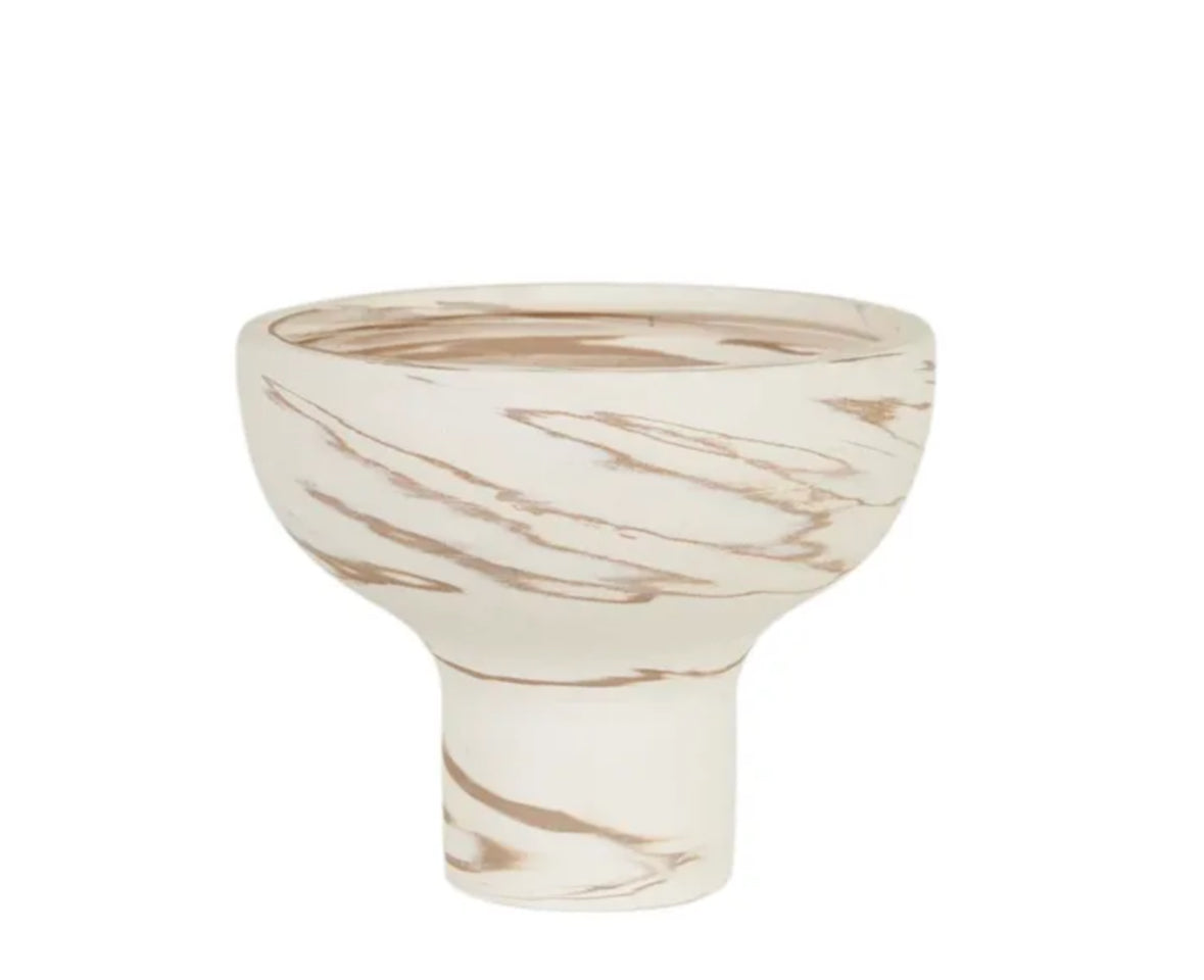 Drift Goblet Bowl - Marbled Tan