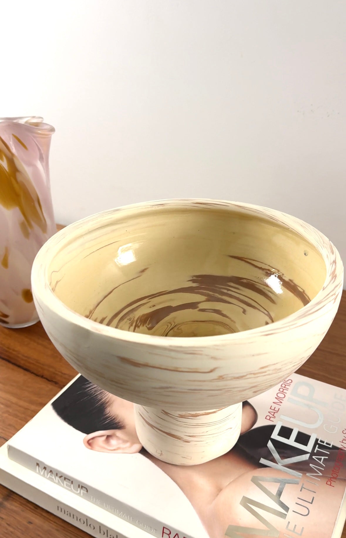 Drift Goblet Bowl - Marbled Tan