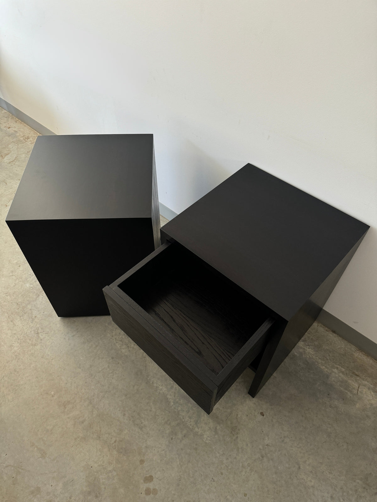 Available Now - Sienna Black Solid Timber Bedside Tables