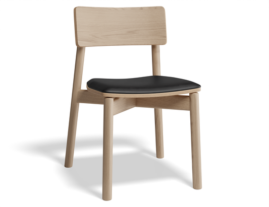 Riviera Wooden Dining Chair with upholstered seat