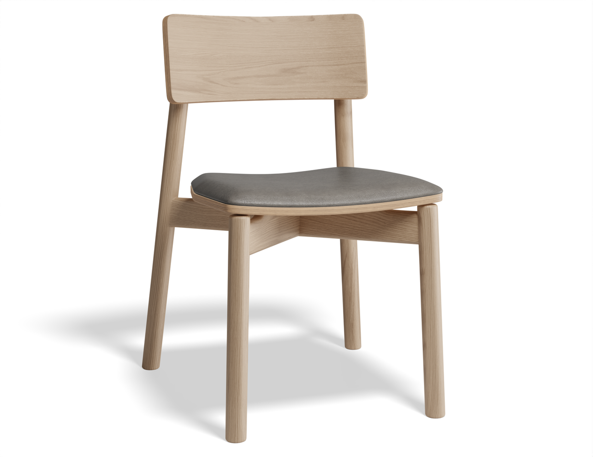 Riviera Wooden Dining Chair with upholstered seat