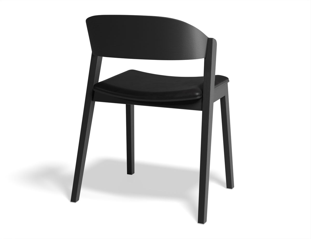 Asher Dining Chair Black Ash with Padded Seat